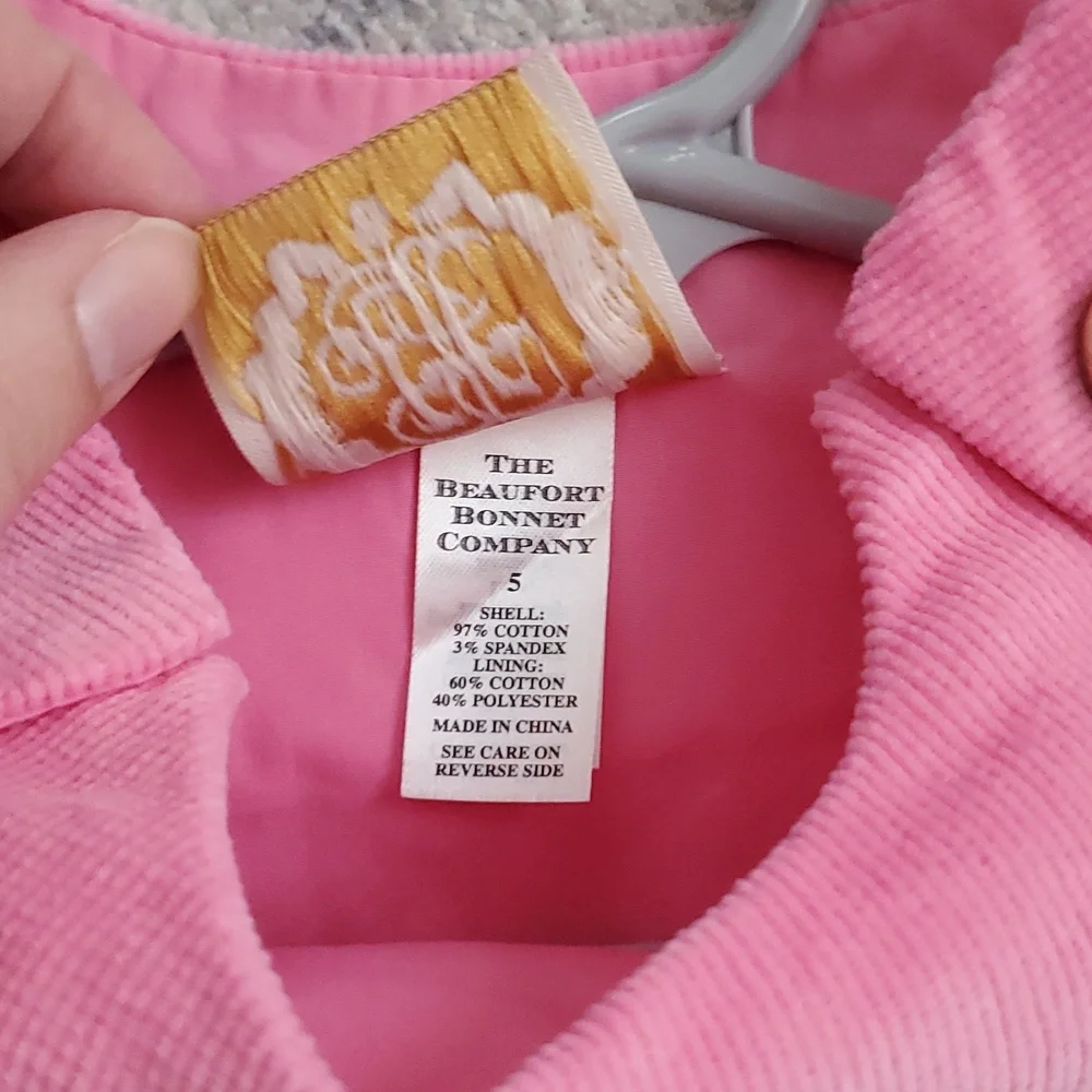 The Beaufort Bonnet Company Girls Pink Corduroy Juliet Jumper Dress Sz5